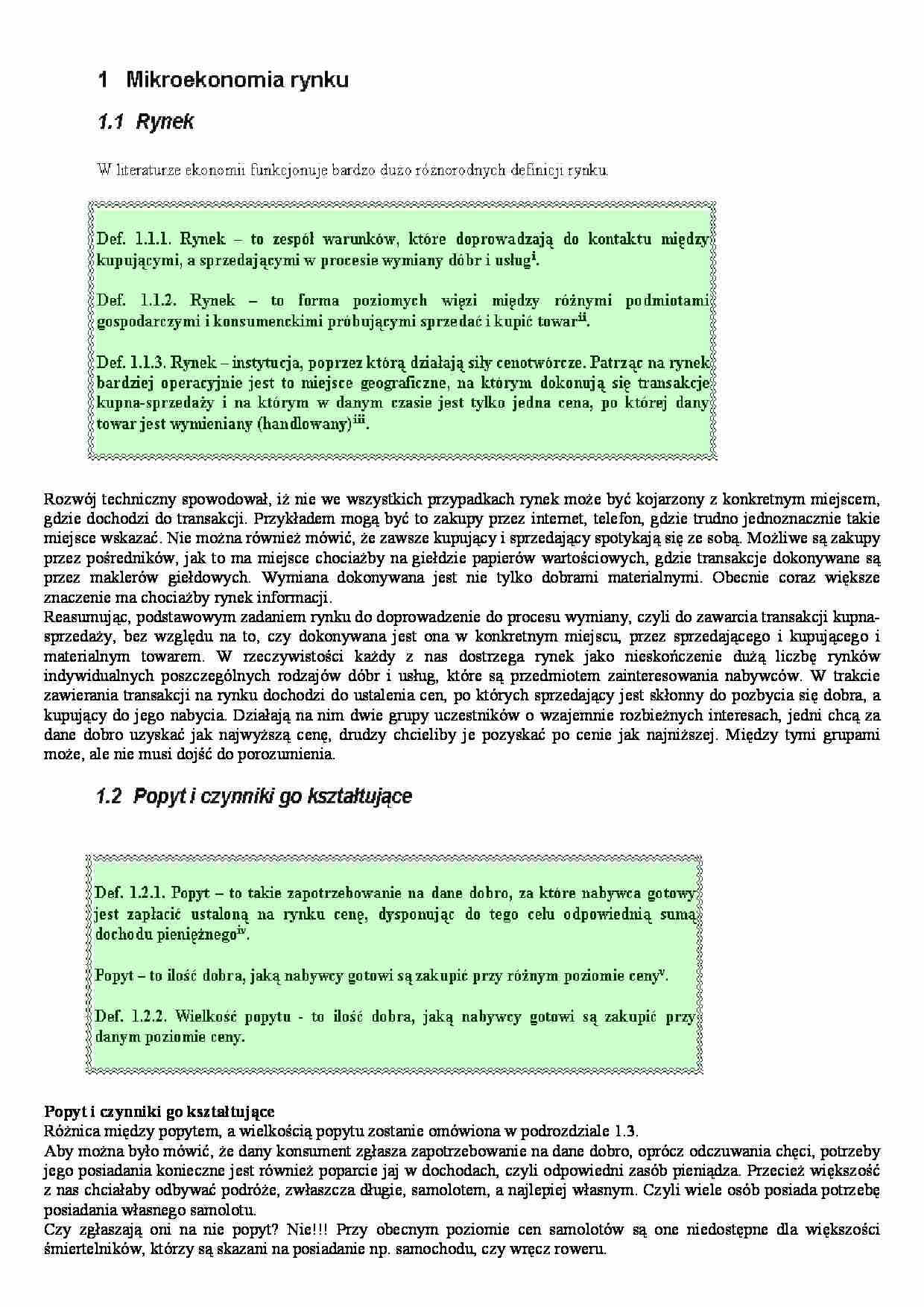 Mikroekonomia rynku - wykłady - strona 1