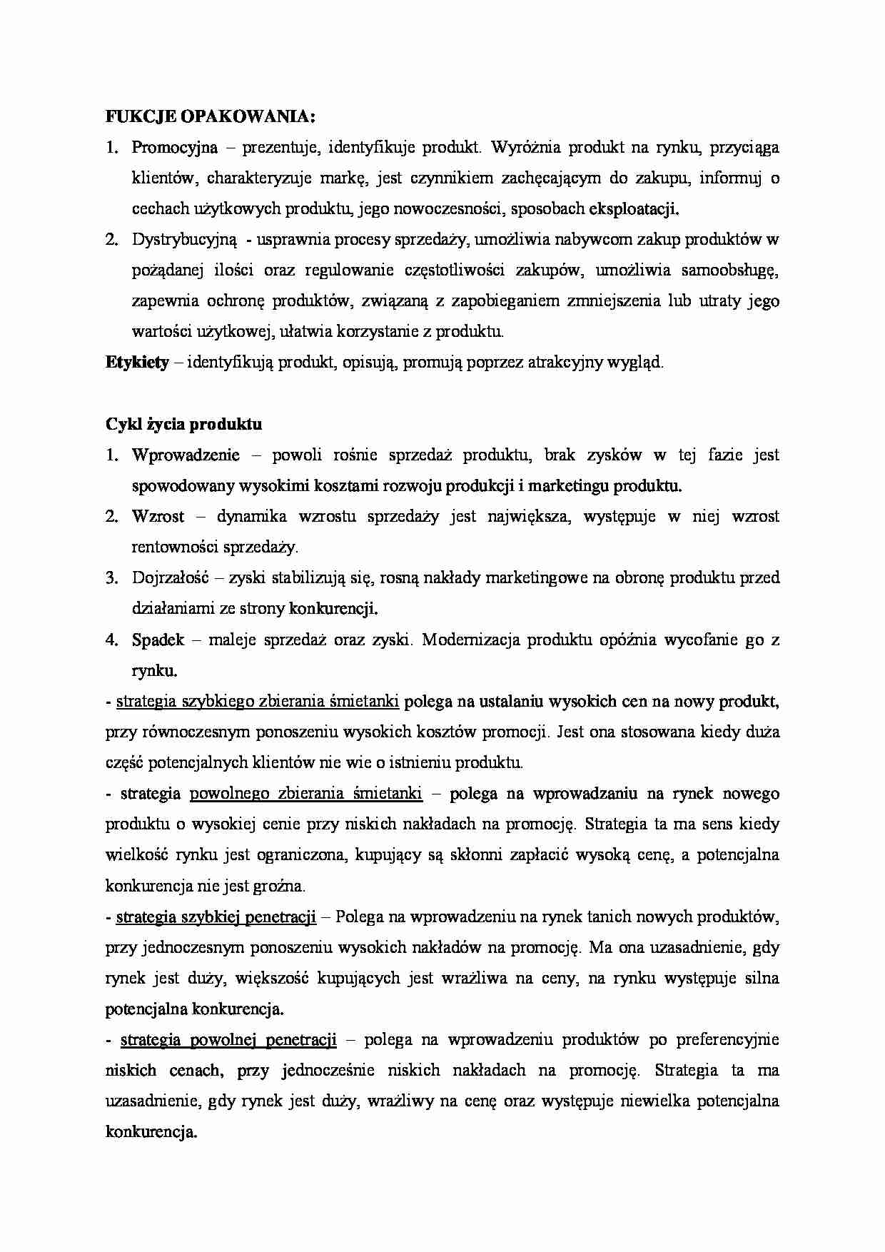 Funkcje opakowania - omówienie (sem III) - strona 1