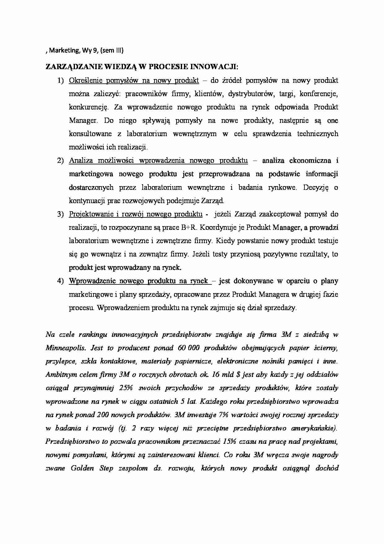Marketing  - omówienie  (sem III) - strona 1