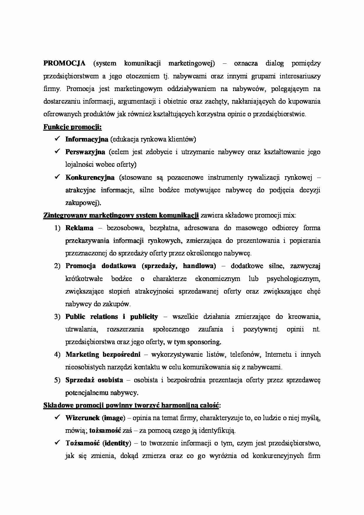 Promocja  - omówienie  (sem III) - strona 1