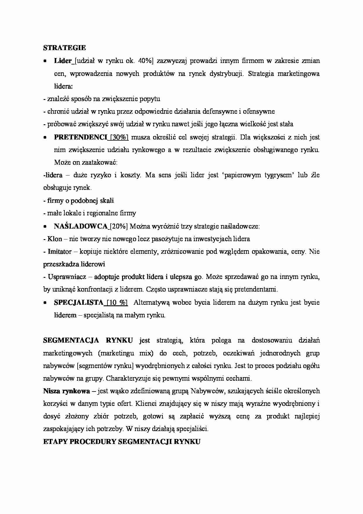 Strategie - omówienie (sem III) - strona 1