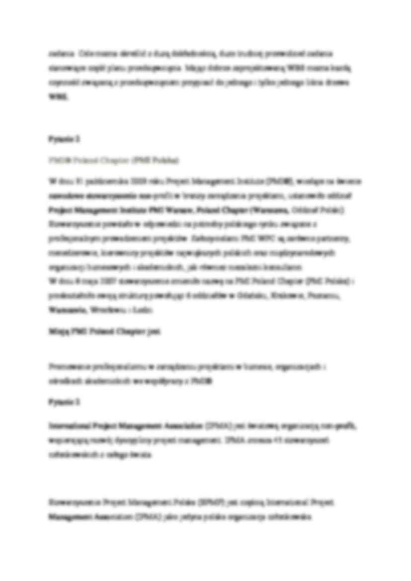 Zarządzanie projektami - pytania (sem IV) - strona 3