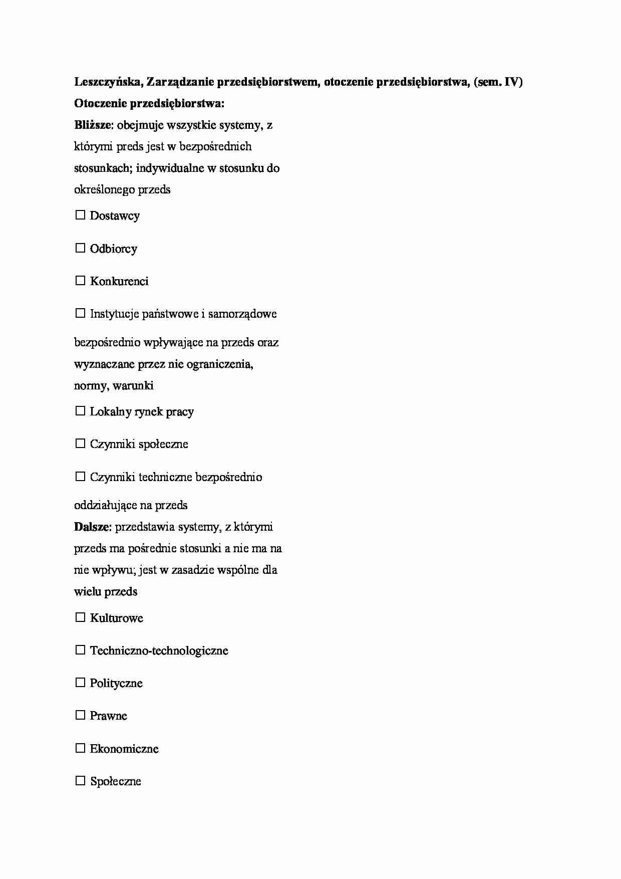 Otoczenie przedsiębiorstwa, (sem. IV) - strona 1