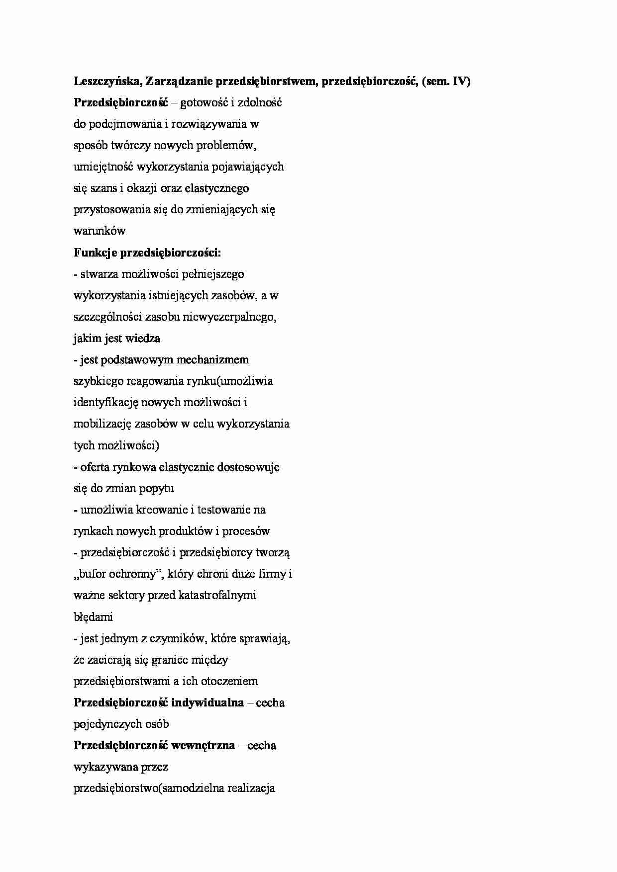Przedsiębiorczość, (sem. IV) - strona 1
