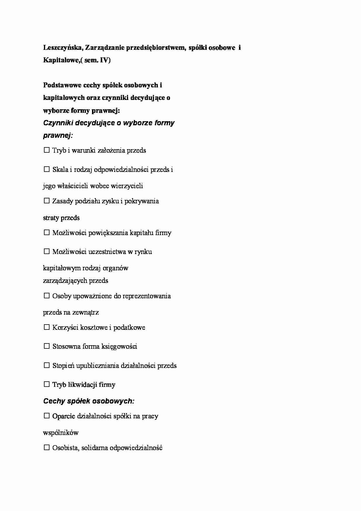 Spółki osobowe   - strona 1