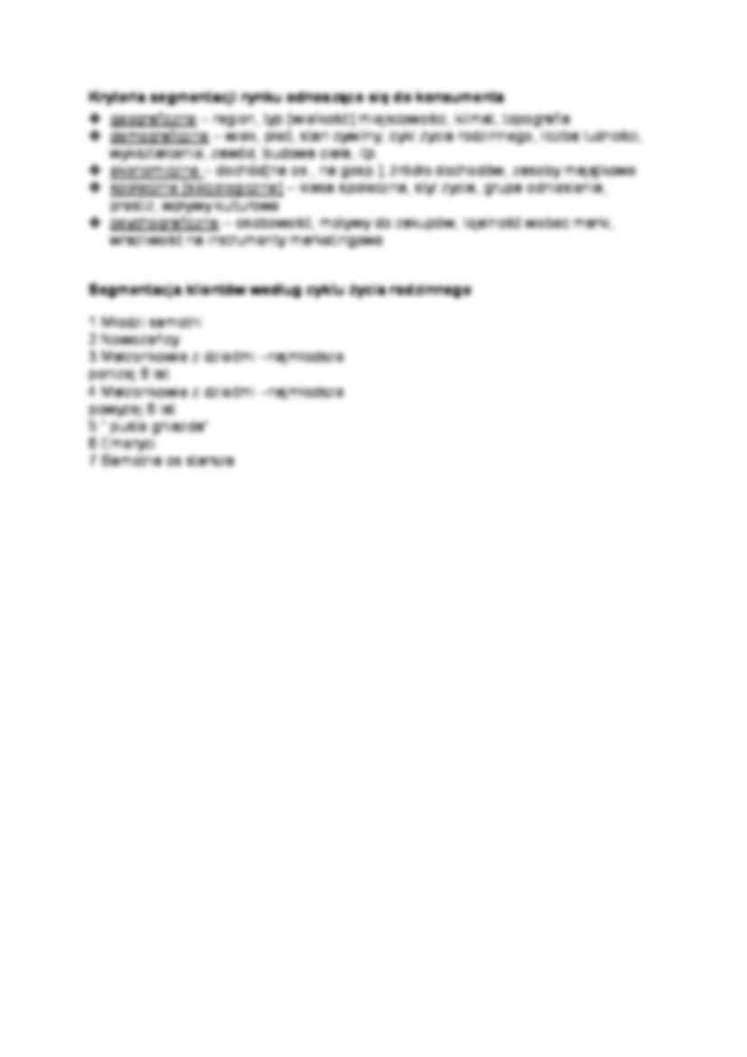 Segmentacja rynku, (sem IV) - strona 2