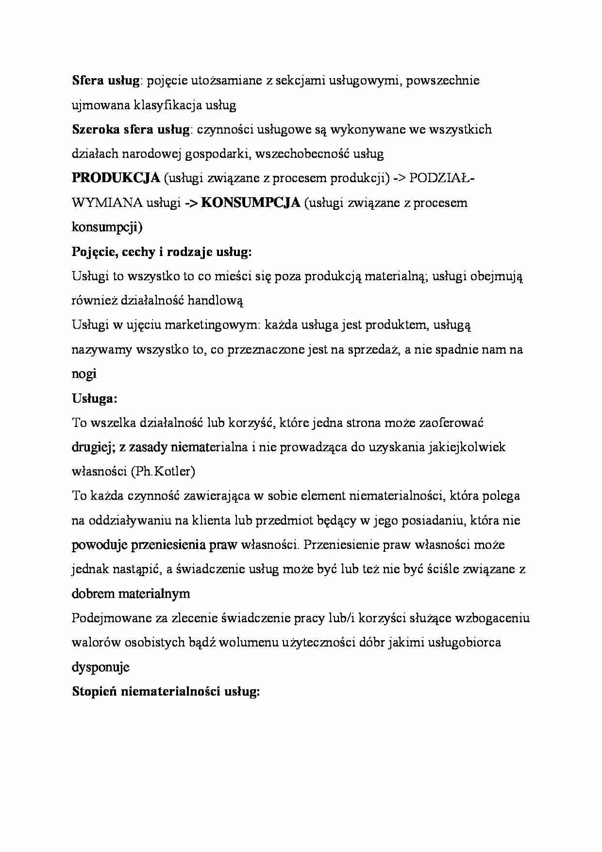 Marketing usług - wykład 2 (sem.VI) - strona 1