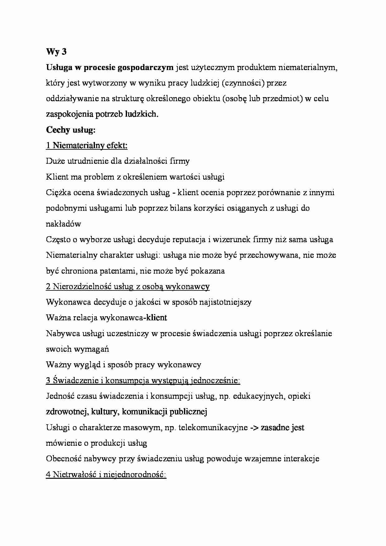 Marketing usług - wykład 3 (sem.VI) - strona 1