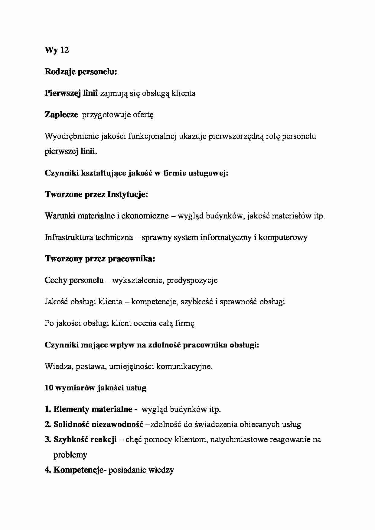 Marketing usług - wykład 12 (sem.VI) - strona 1