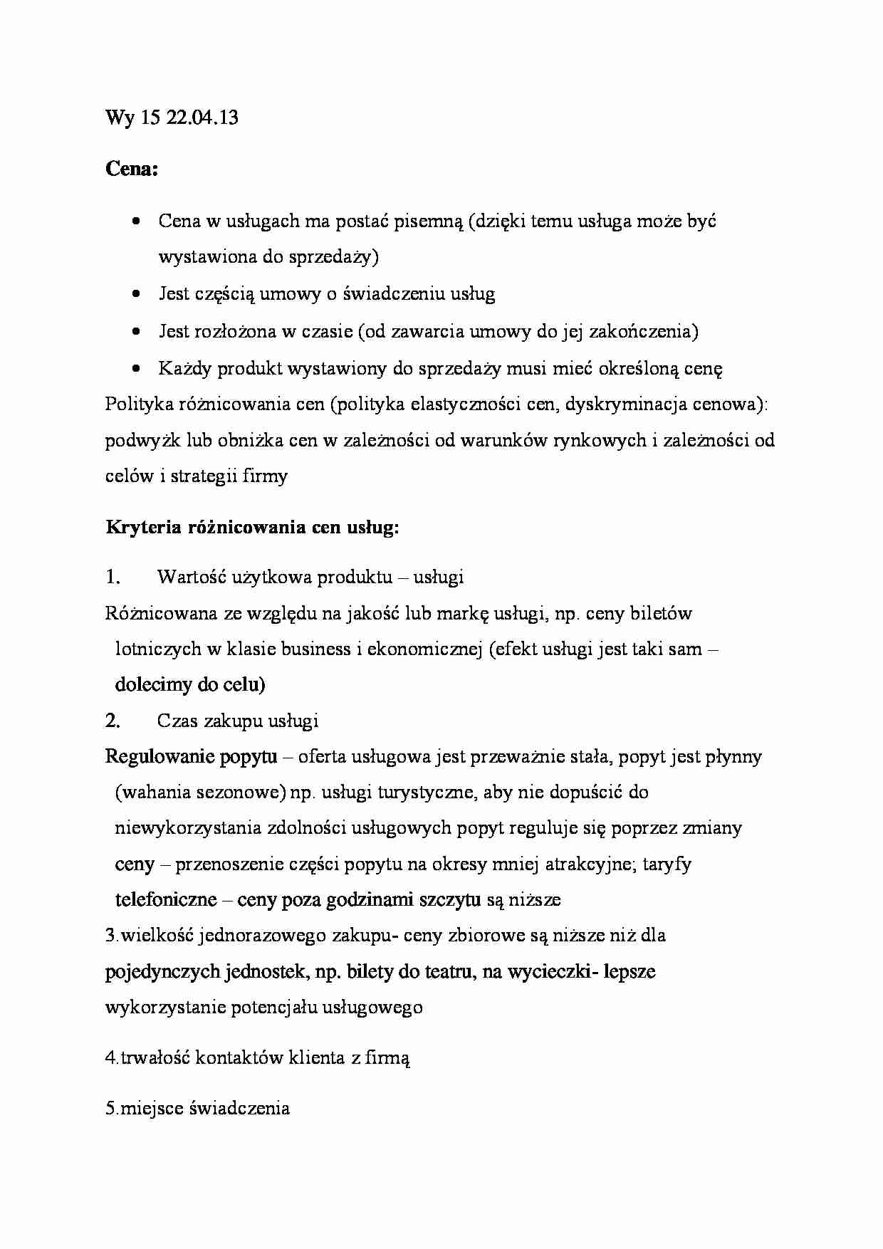 Marketing usług - wykład 15 (sem.VI) - strona 1
