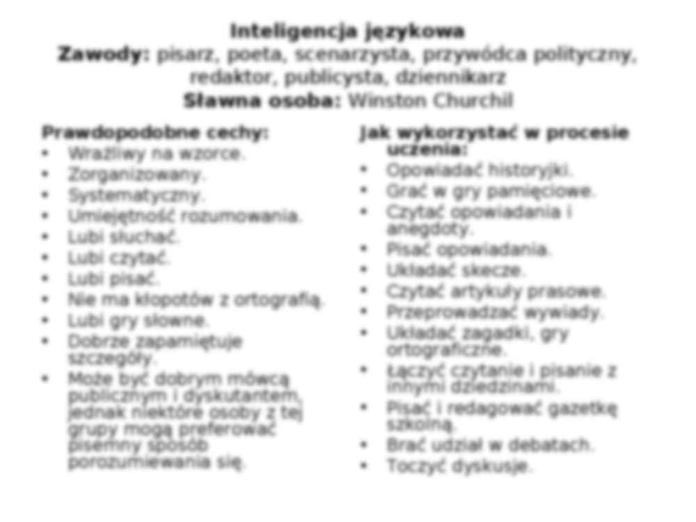 Inteligencje wielorakie - prezentacja - strona 2