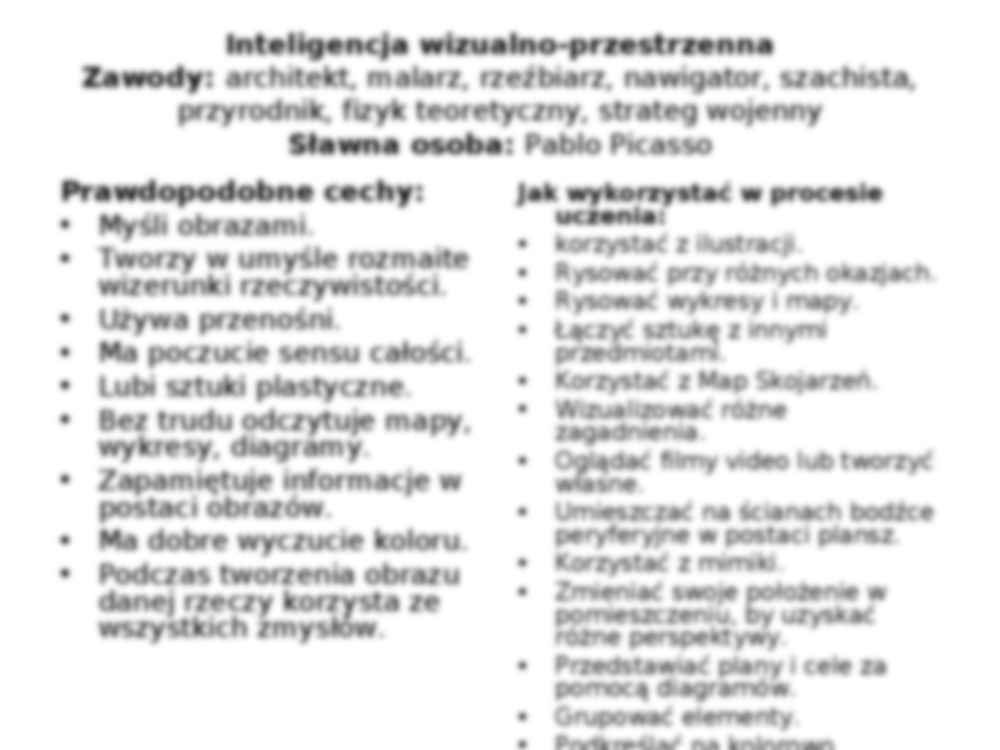 Inteligencje wielorakie - prezentacja - strona 3