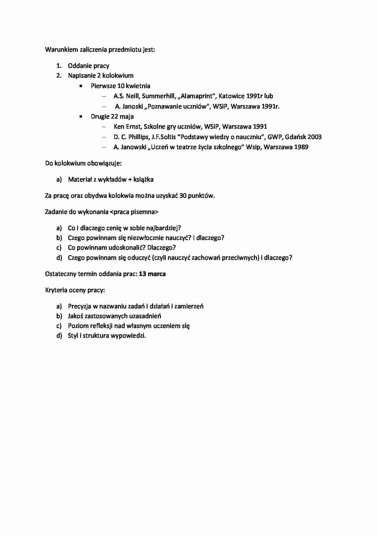 Wymagania egzaminacyjne z dydaktyki - strona 1