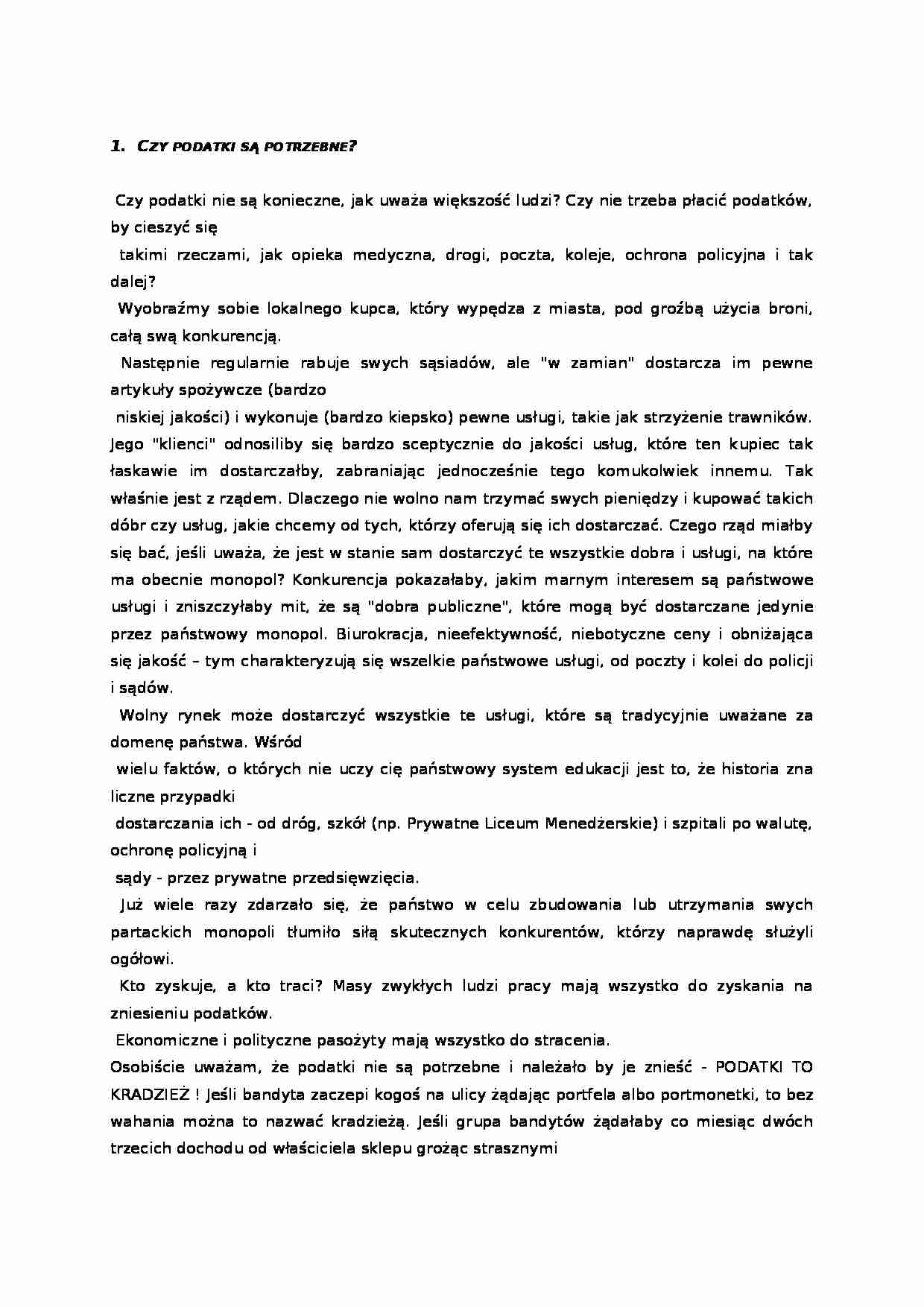 Podatki - czym są, ogólna charakterystyka - strona 1