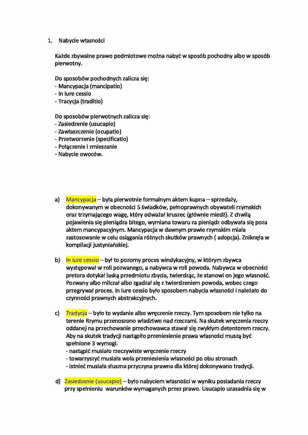 Wymogi warunkujące zasiedzenie - wykład. - strona 1