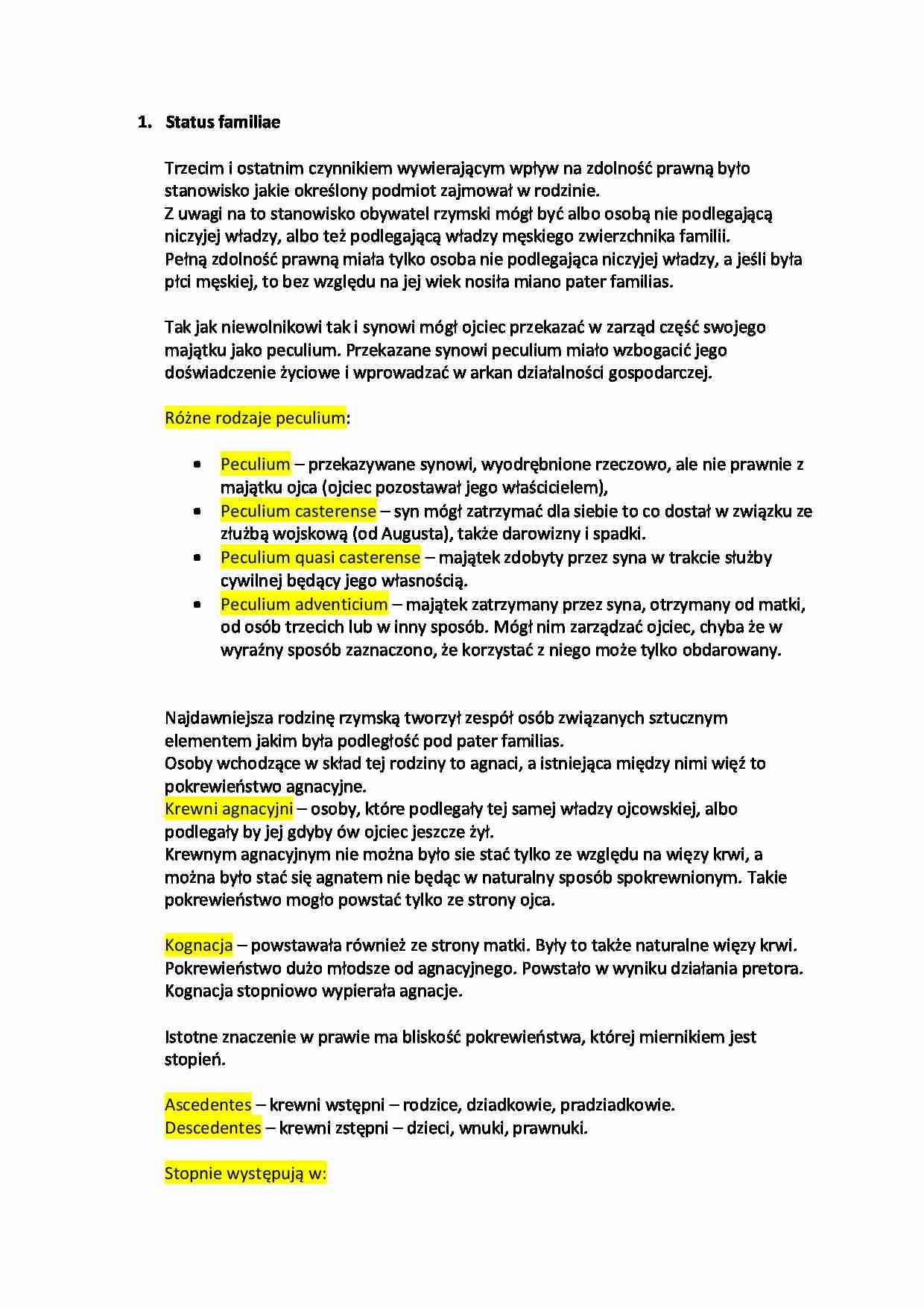 Różne rodzaje pecilium w prawie rzymskim  - wykład. - strona 1