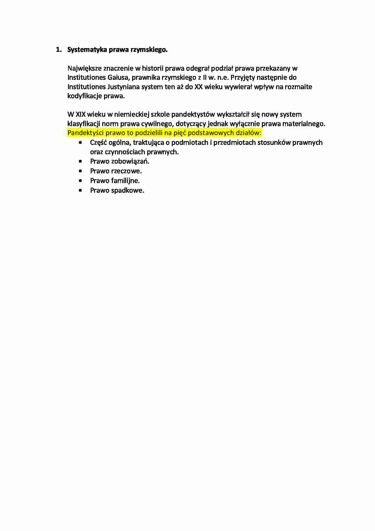 Systematyka prawa rzymskiego - strona 1
