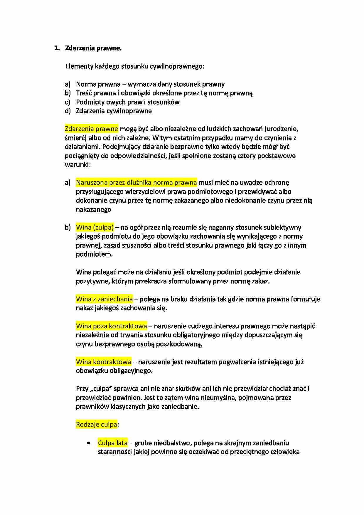 Zdarzenia prawne - strona 1