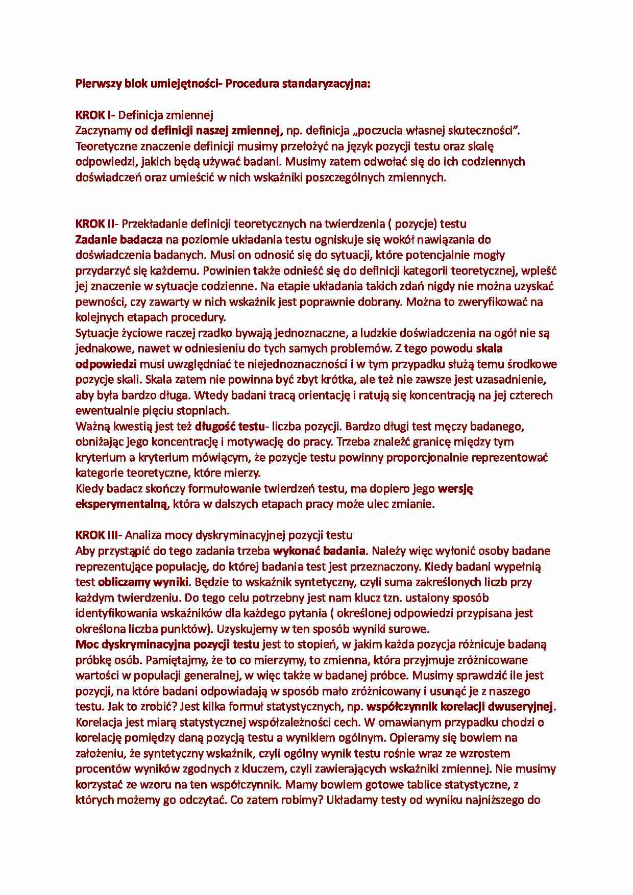 Procedura standaryzacyjna - wykład - strona 1