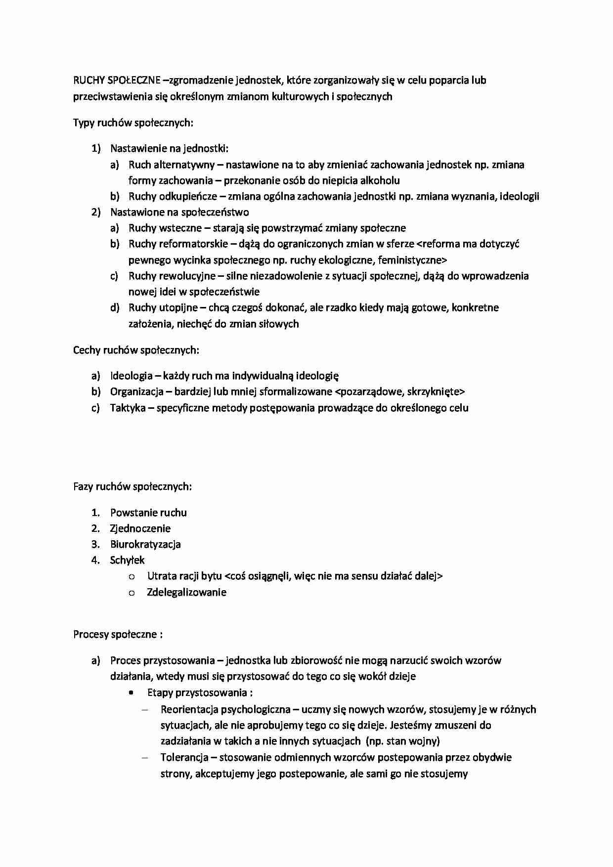 Ruchy społeczne - omówienie - strona 1