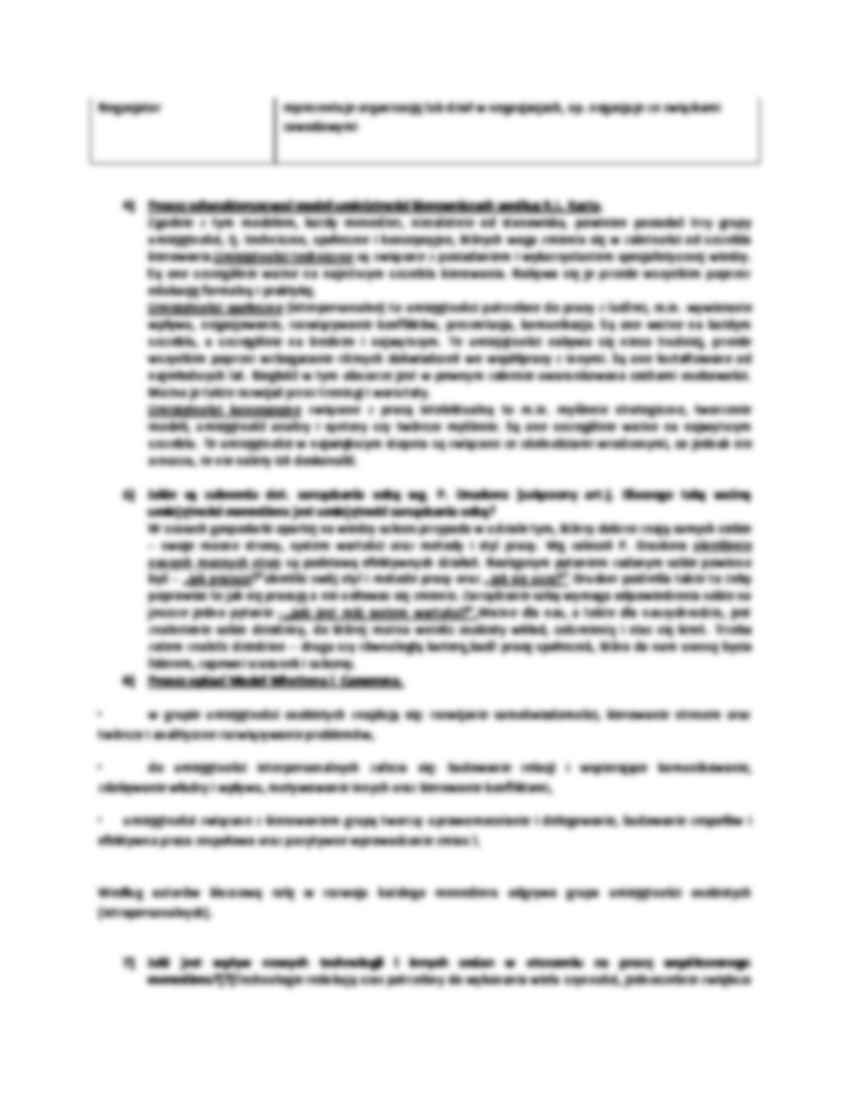 Kształcenie kompetencji menadżerskich - pytania, (sem VI) - strona 2