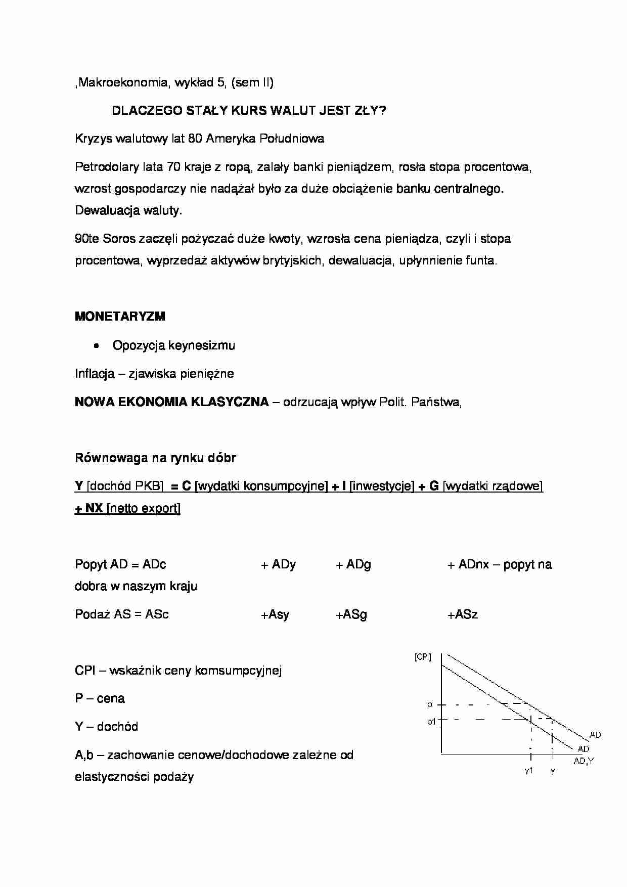 Makroekonomia - wykład 5, (sem II) - strona 1