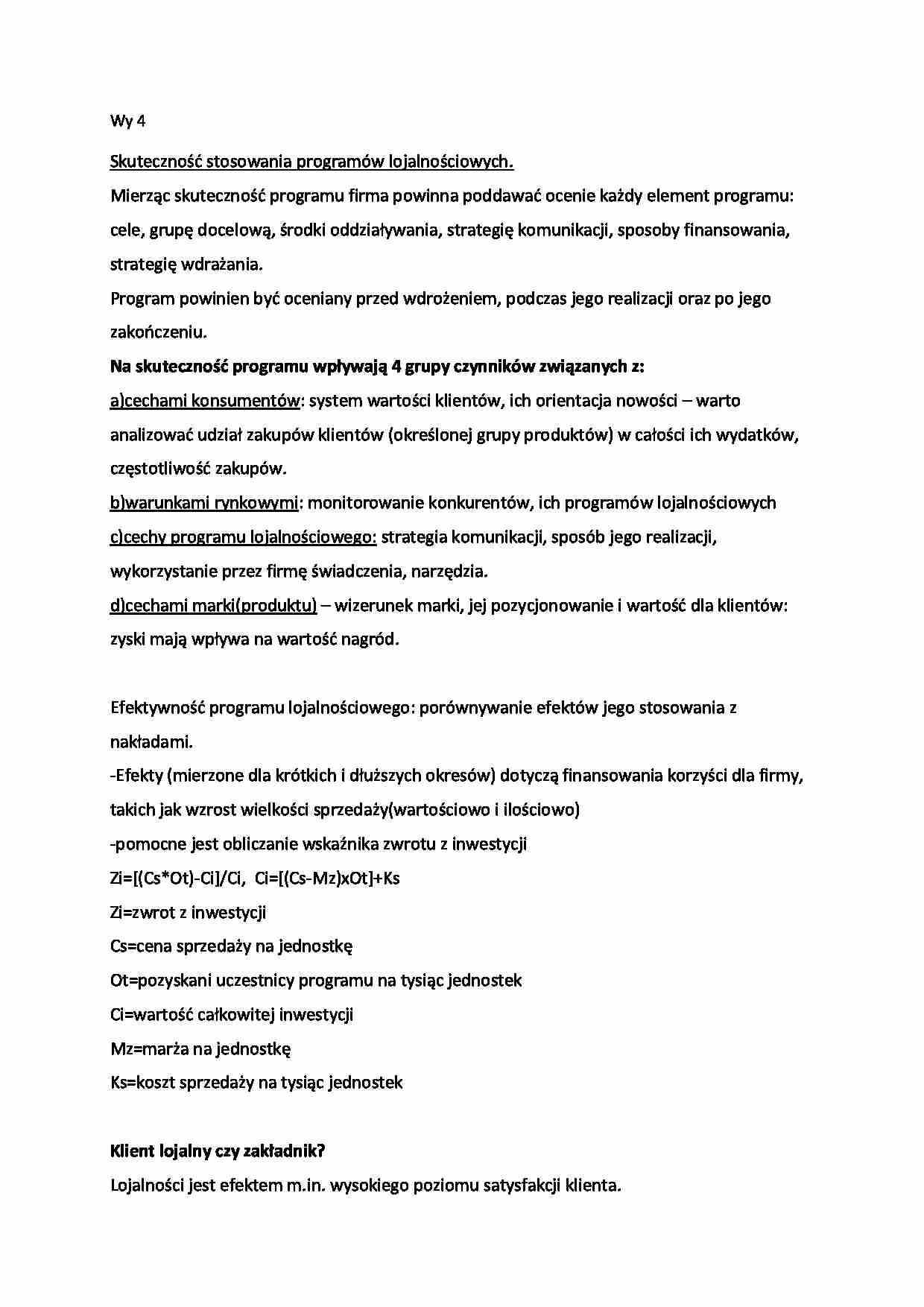 Zarządzanie relacjami z klientem - wykład 4  - strona 1