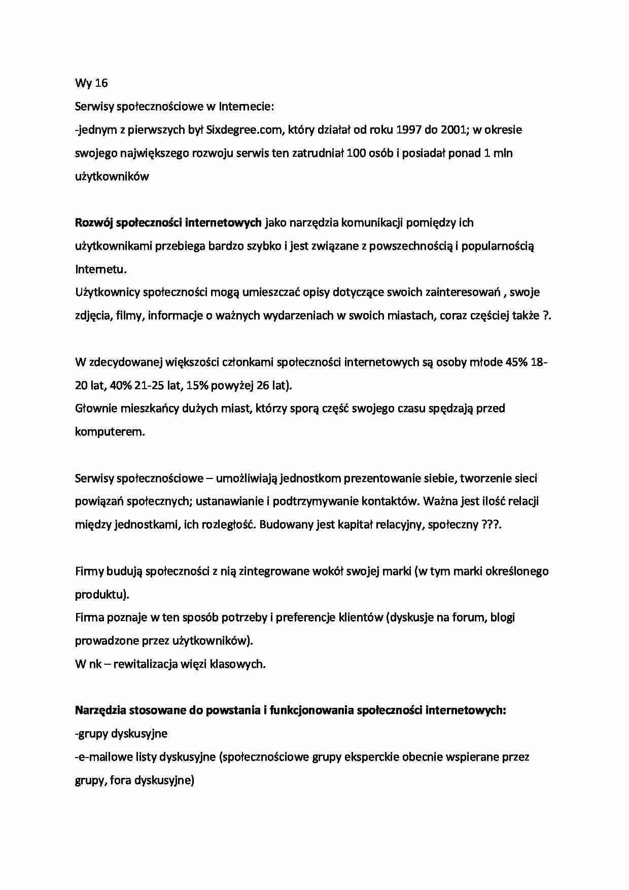 Zarządzanie relacjami z klientem - wykład 16 - strona 1