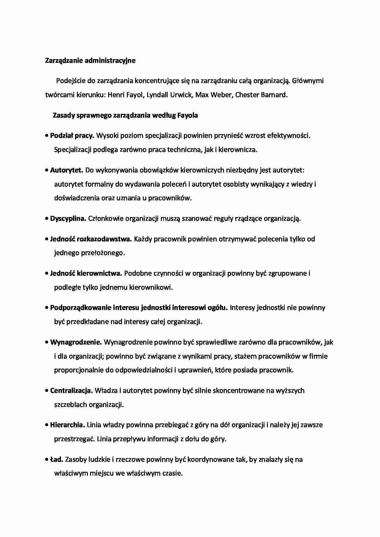 Zarządzanie administracyjne, (sem I) - strona 1