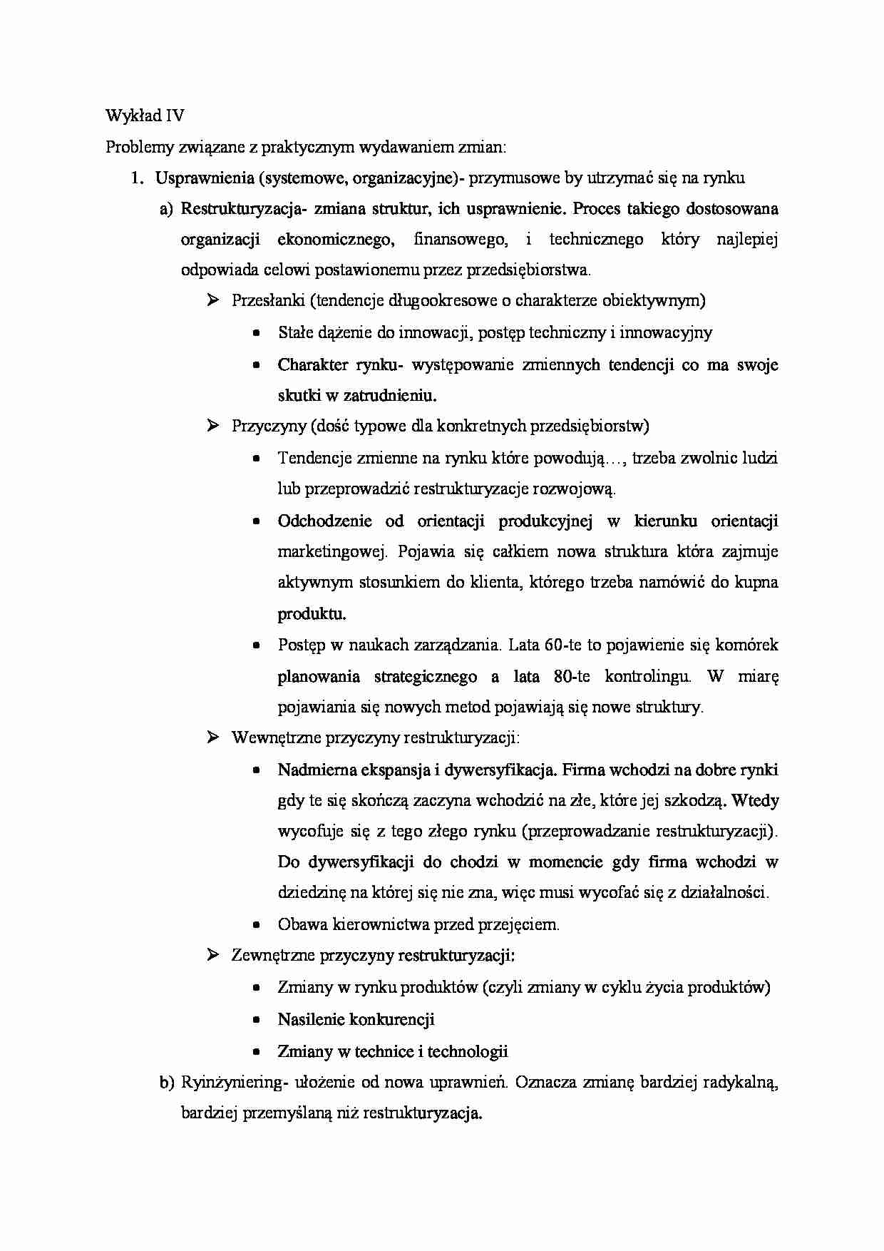 Zarządzanie przedsiębiorstwem - wykład 4, (Sem. V) - strona 1