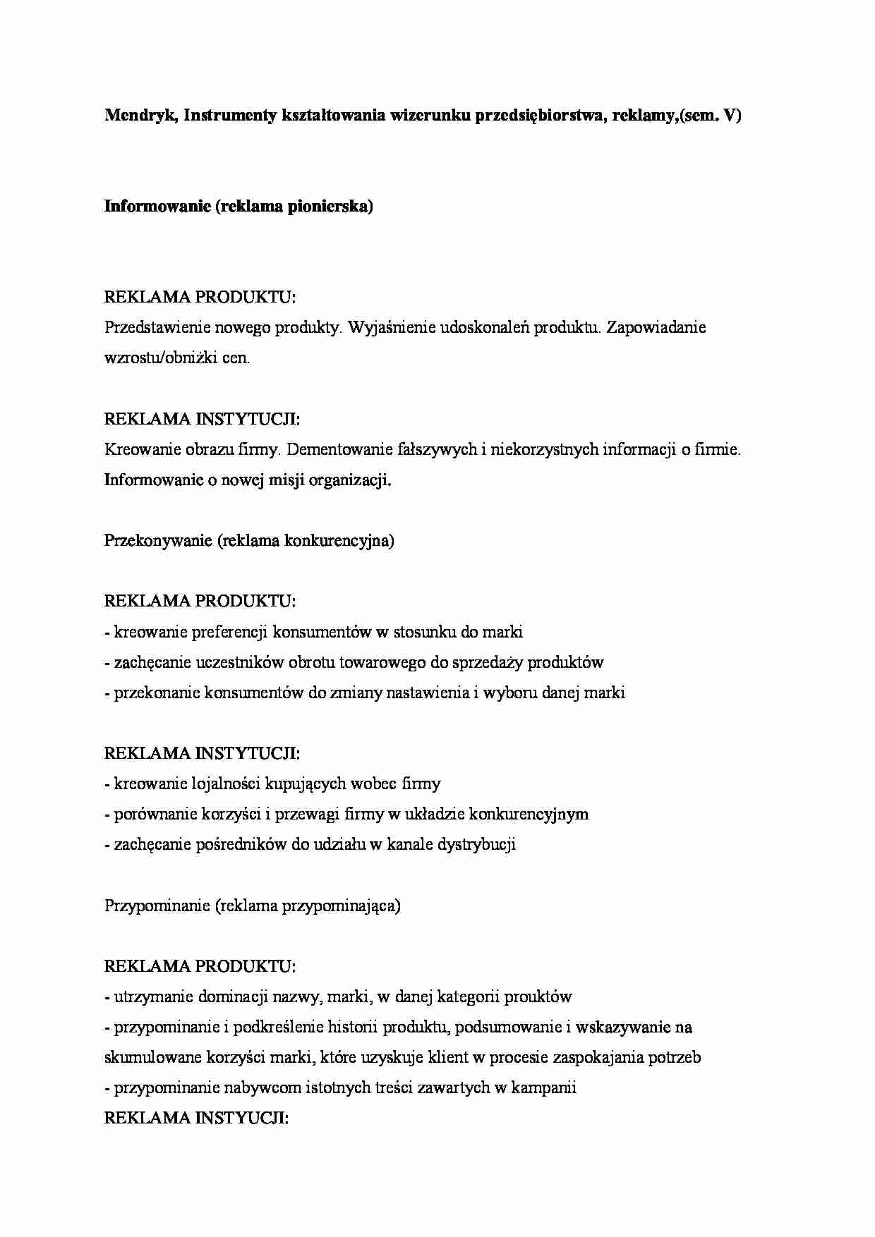 Reklamy,(sem. V) - strona 1