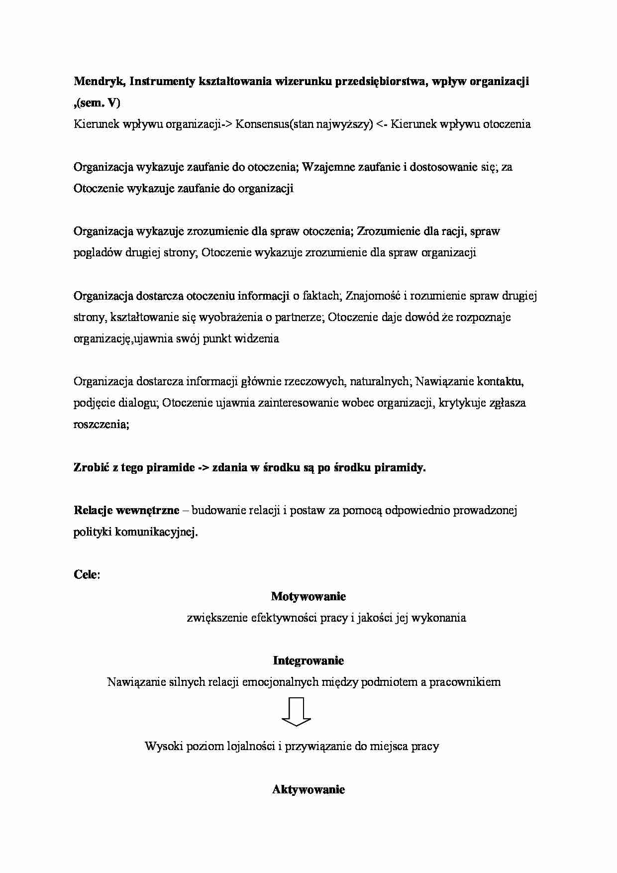 Wpływ organizacji ,(sem. V) - strona 1