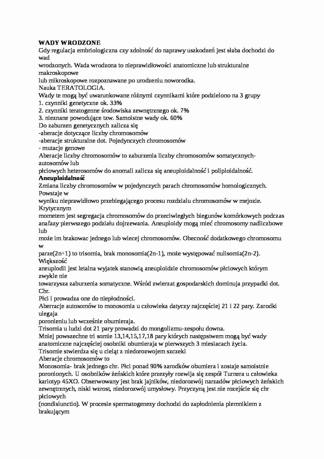 Wykład - wady wrodzone - strona 1