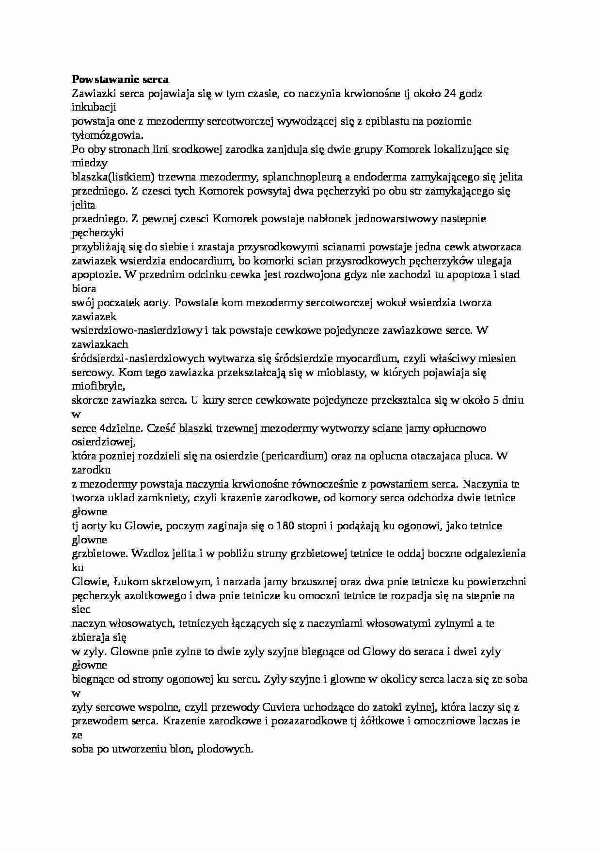 Wykład - powstawanie serca - strona 1