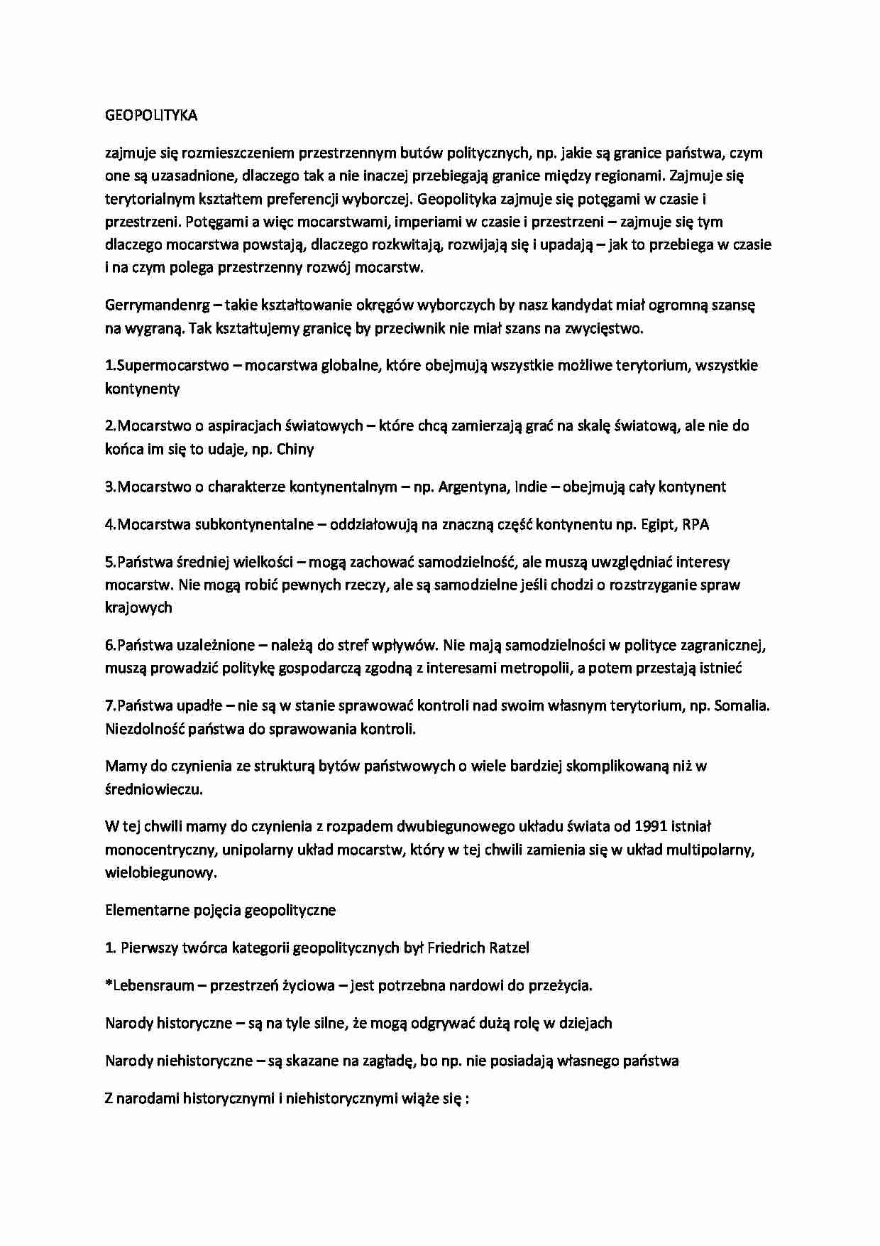 Geopolityka-opracowanie - strona 1