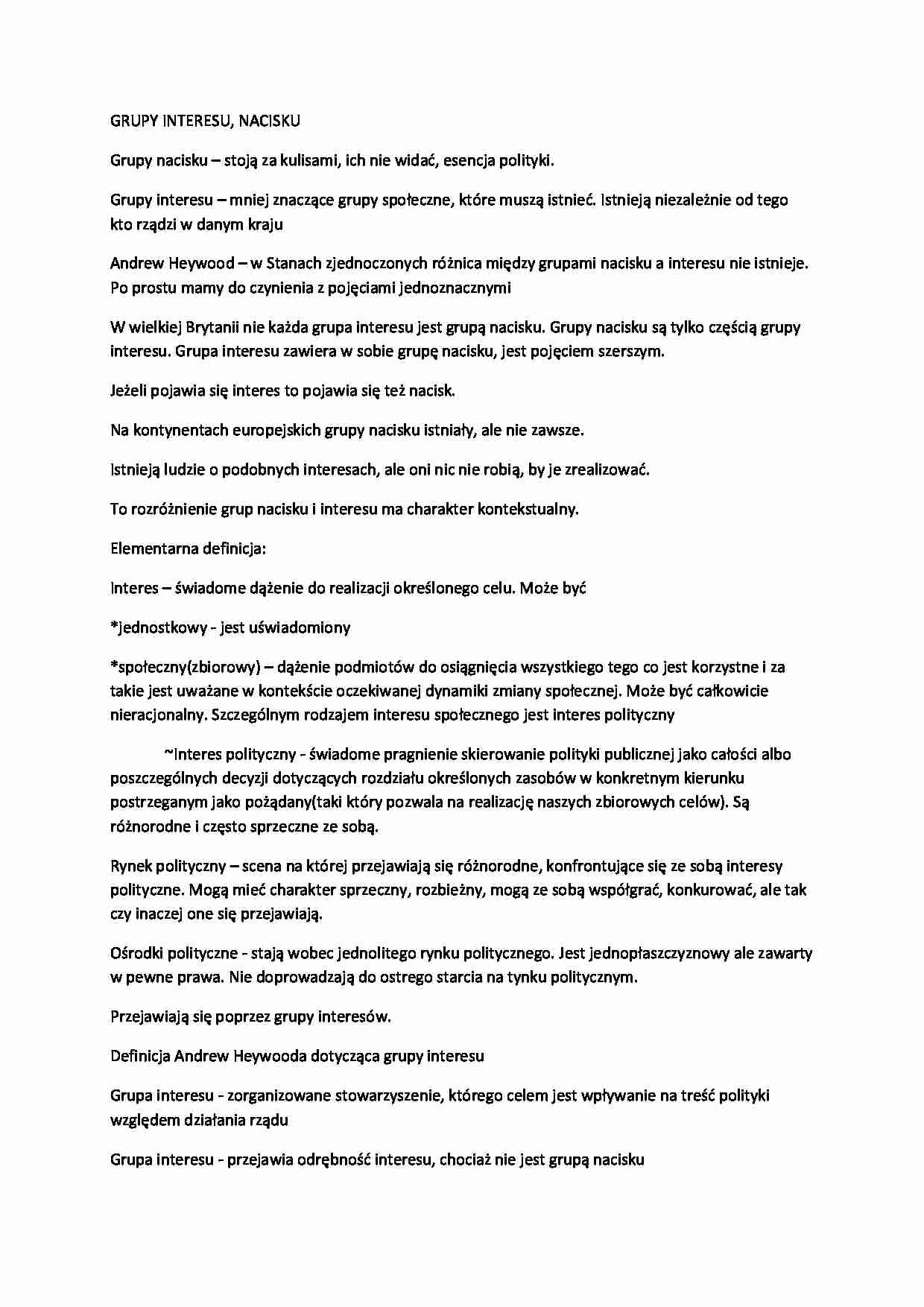 Grupy interesu i nacisku-opracowanie - strona 1