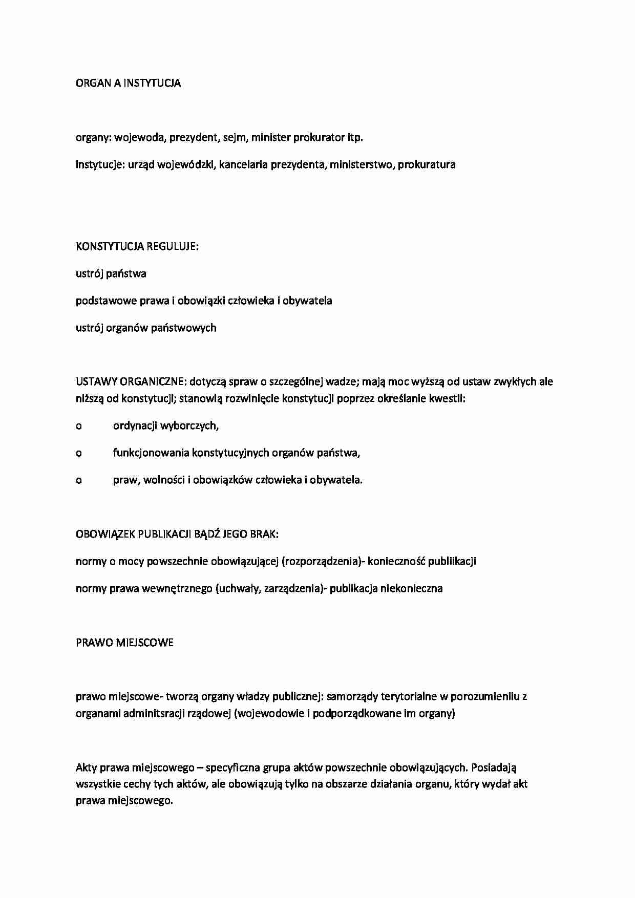 Organ a instytucja-opracowanie - strona 1