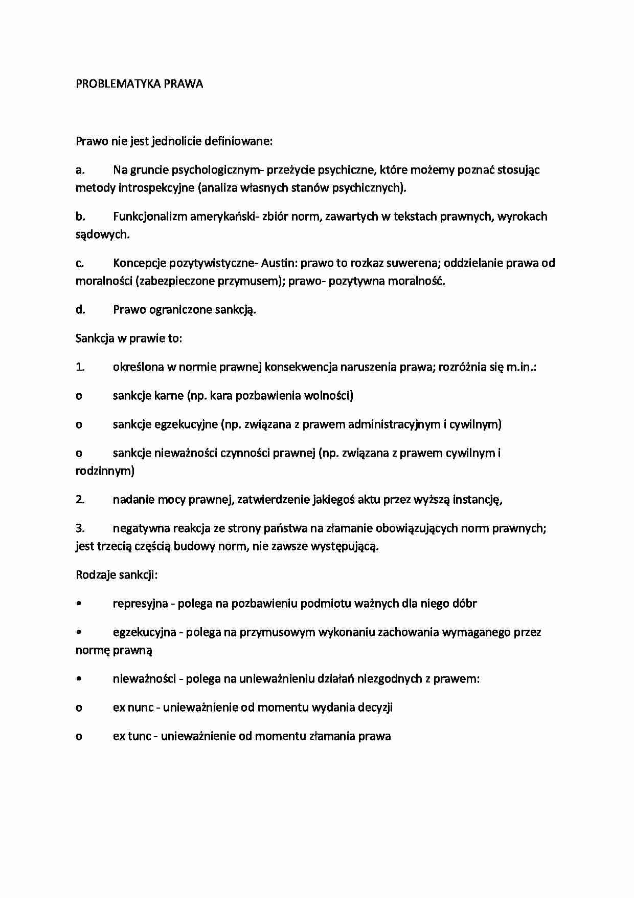 Problematyka prawa-opracowanie - strona 1
