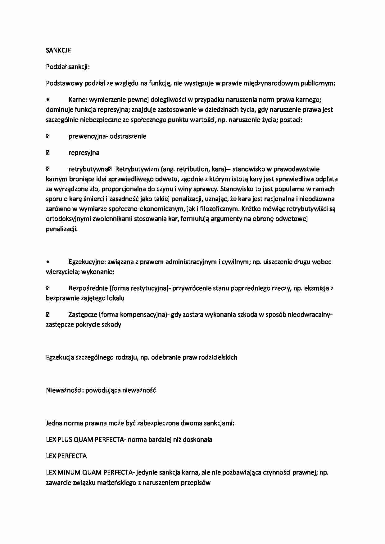Sankcje-opracowanie - Prawo karne - strona 1