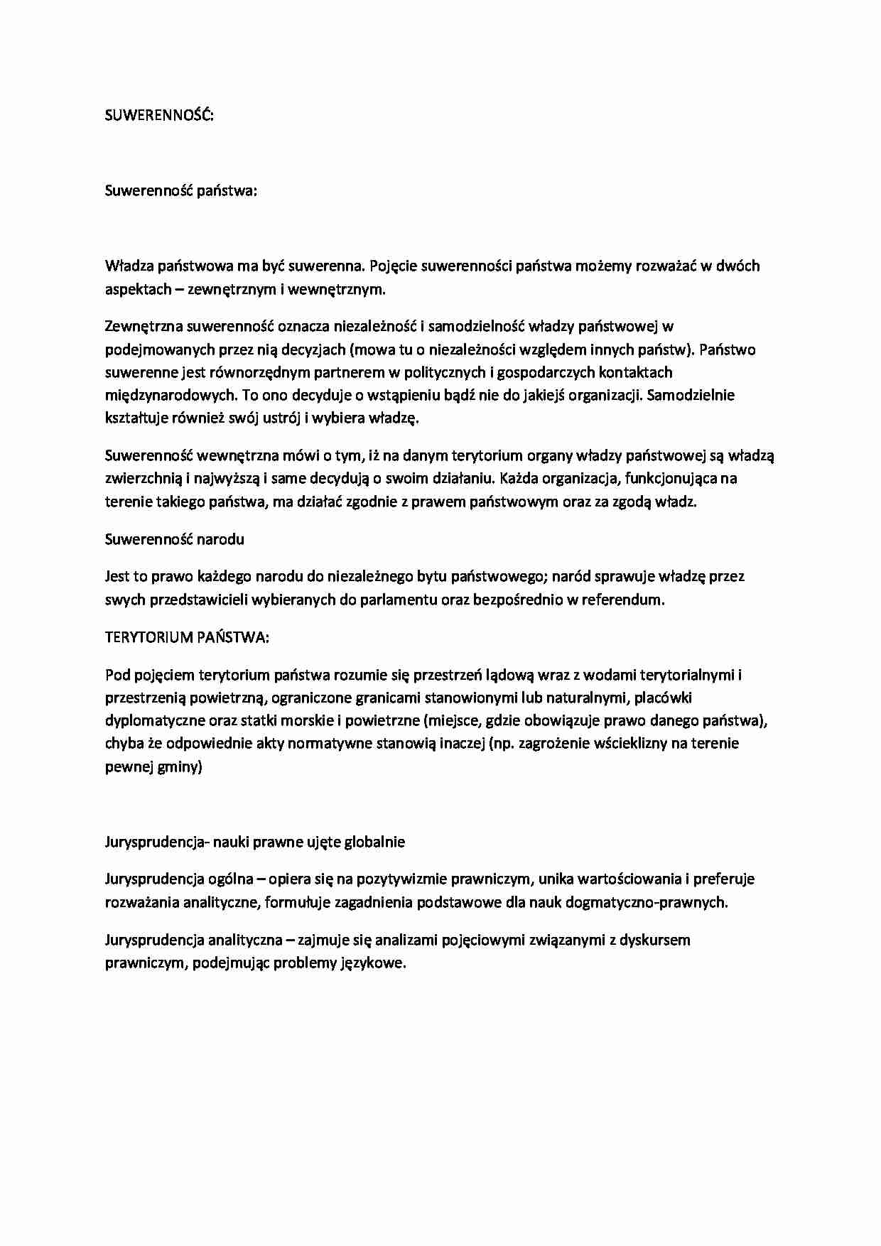  Suwerenność państwa-opracowanie - strona 1