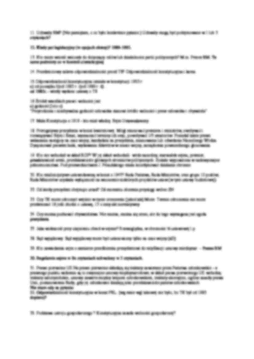 Prawo konstytucyjne - pytania z egzaminu - strona 3