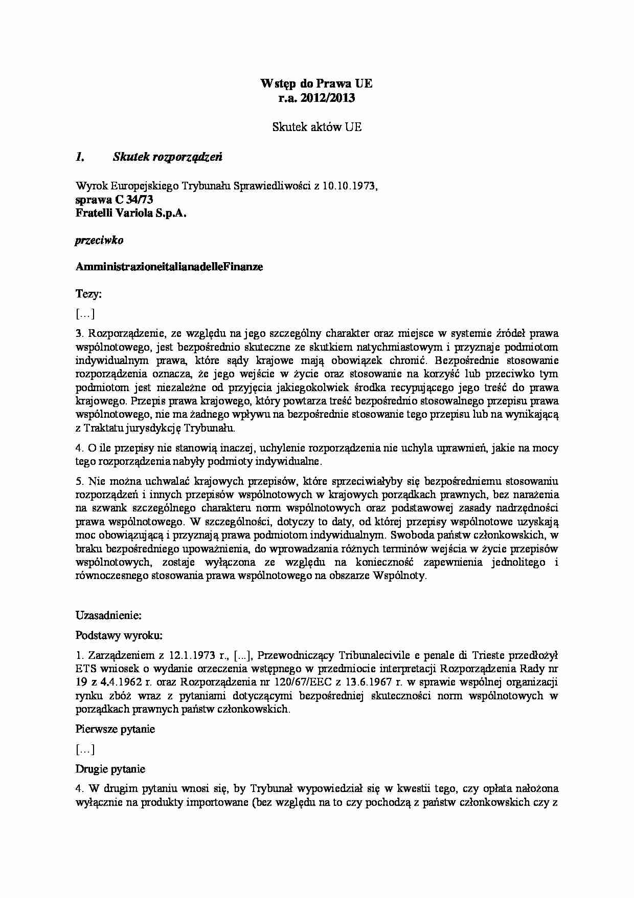 Ćwiczenia, orzeczenia ETS - strona 1