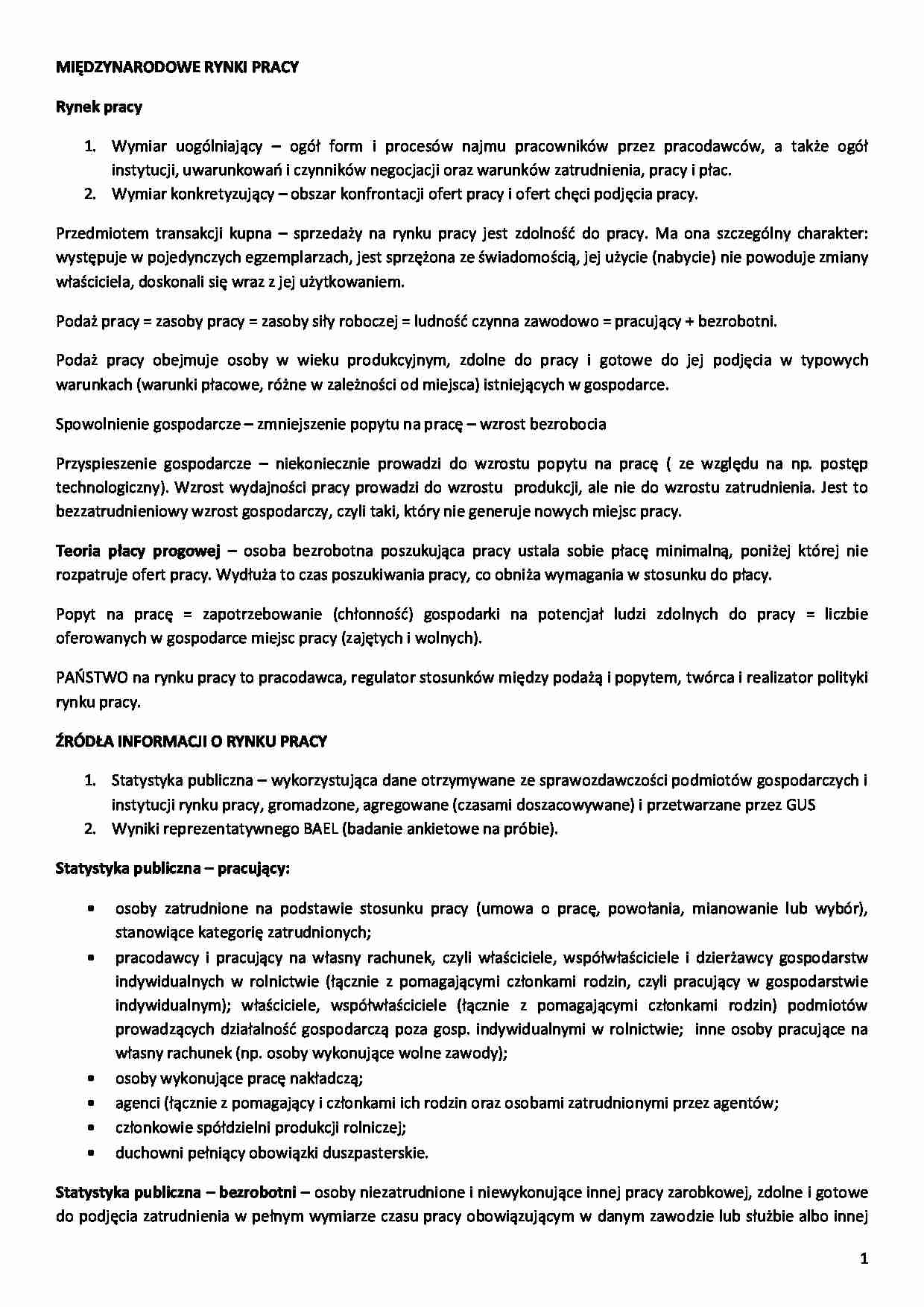 Międzynarodowe rynki pracy - skrypt - strona 1