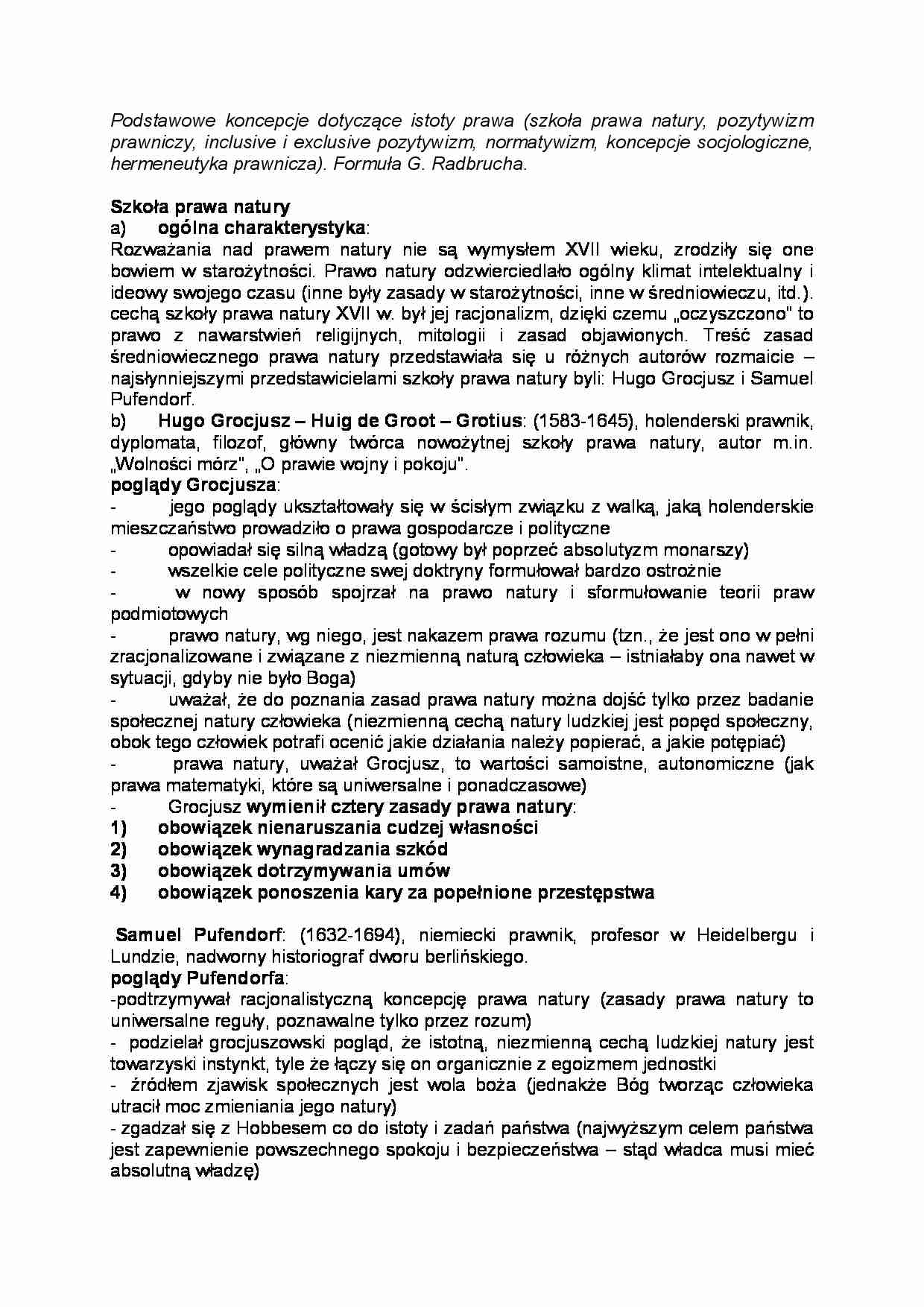 Wykład - koncepcje dotyczące istoty prawa - strona 1