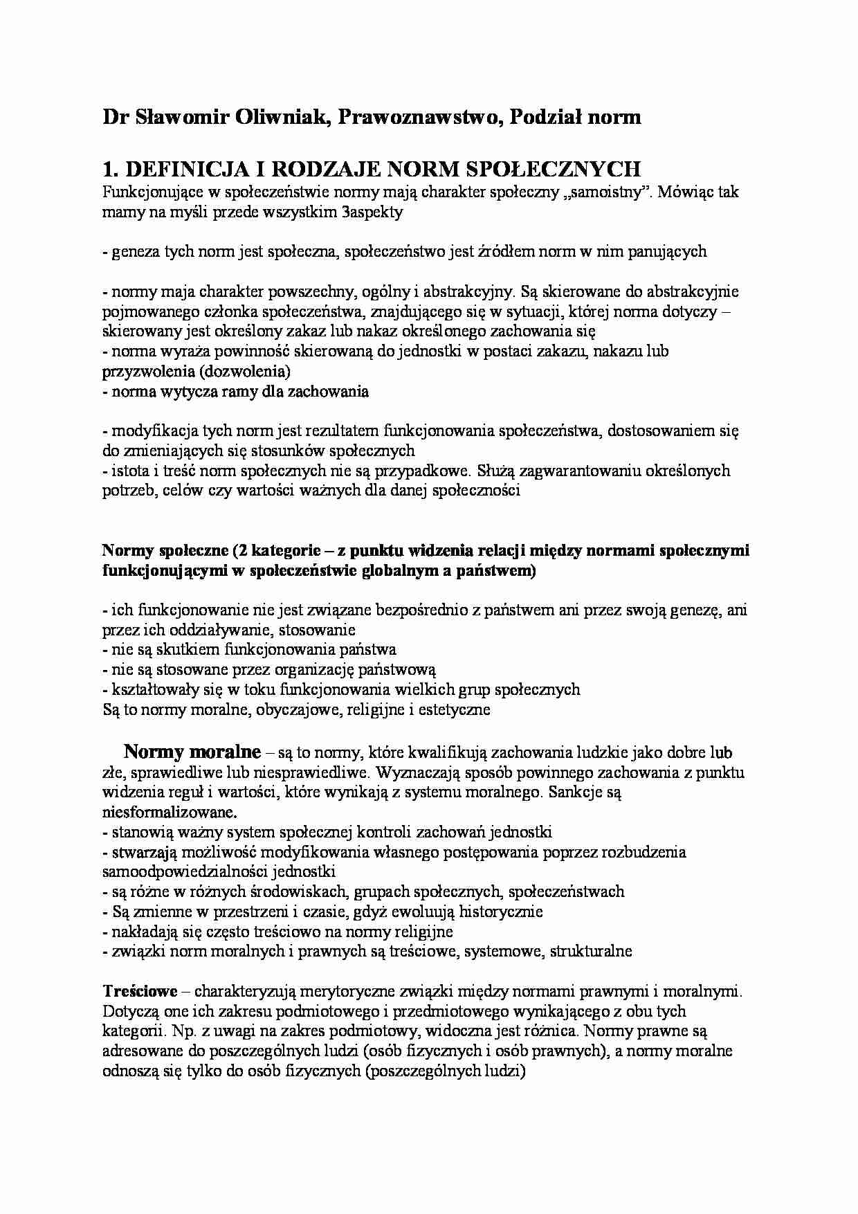 Podział norm - wykład - strona 1