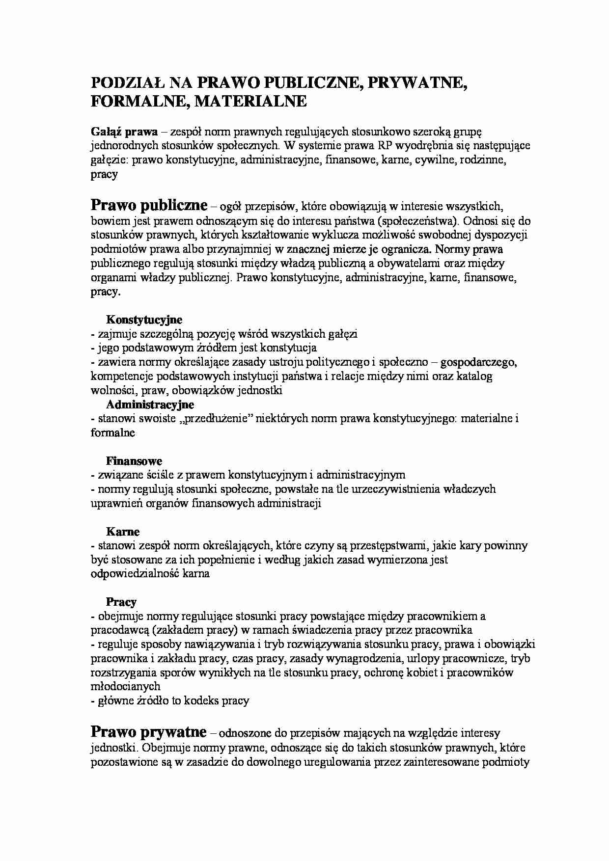 Podział prawa - wykład - strona 1