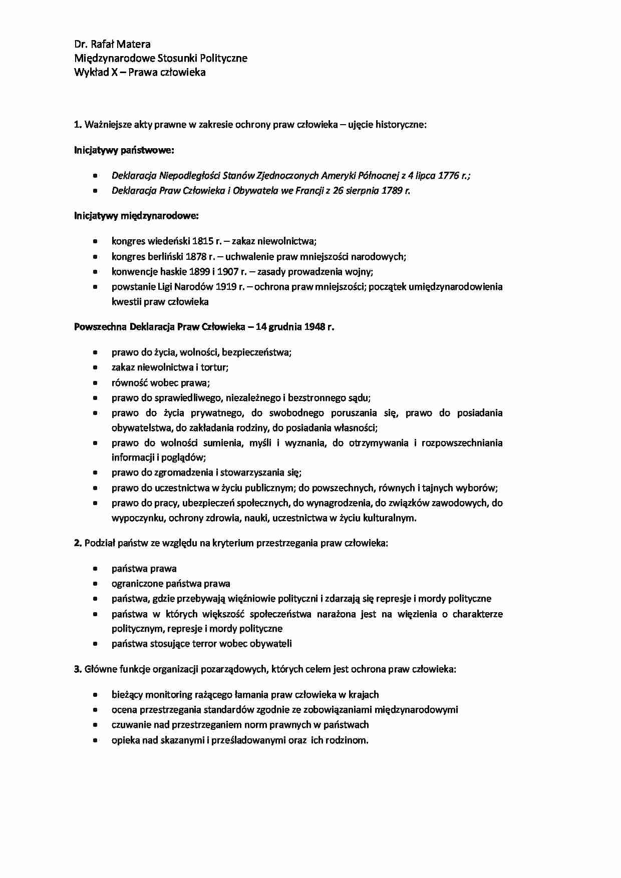Prawa człowieka - wykład - strona 1