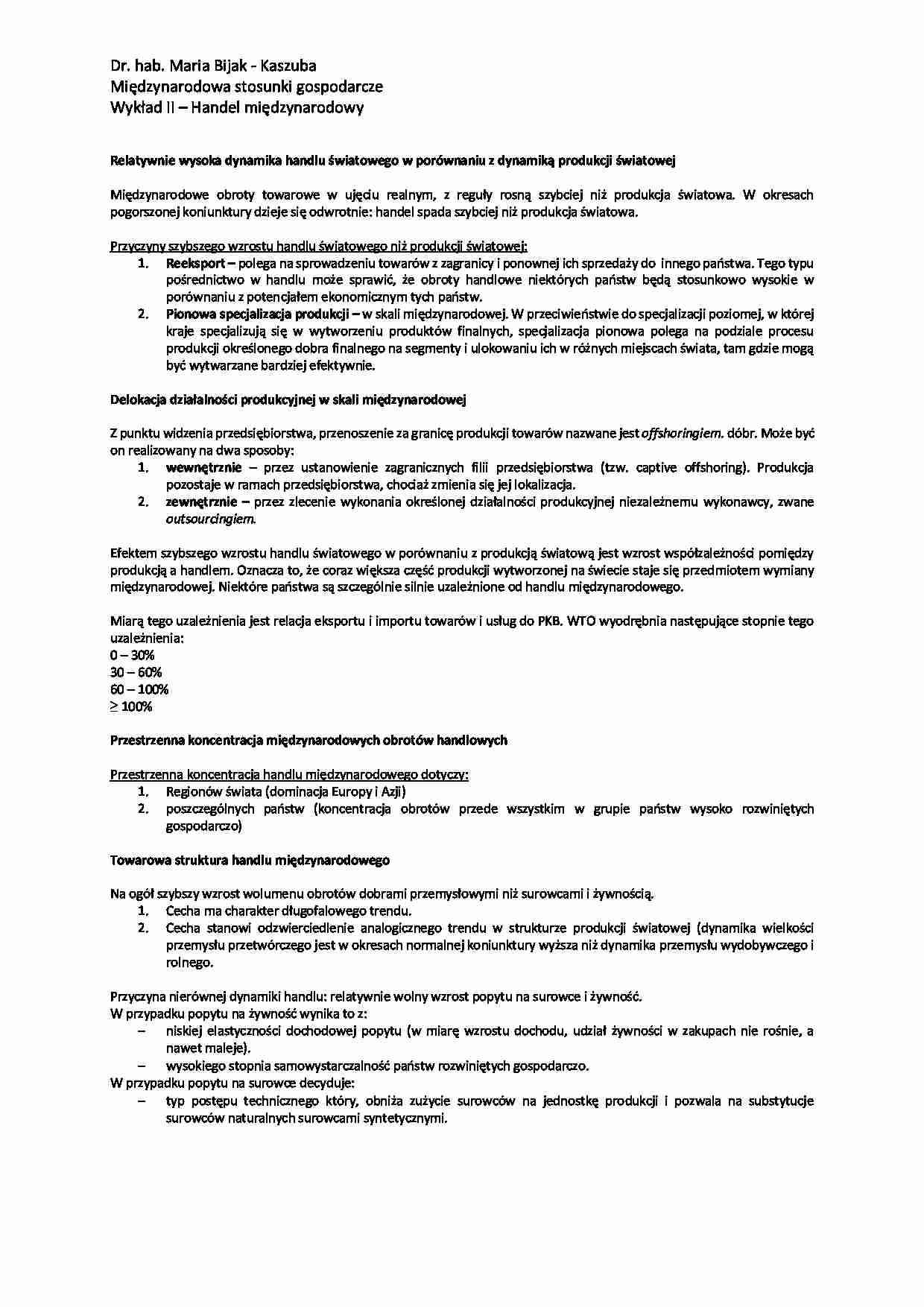 Handel międzynarodowy - wykład - strona 1