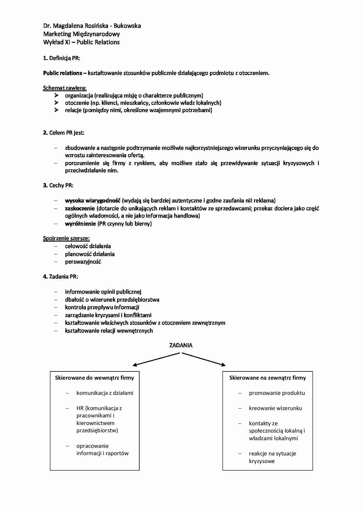 Public Relations - zadania i cele - strona 1
