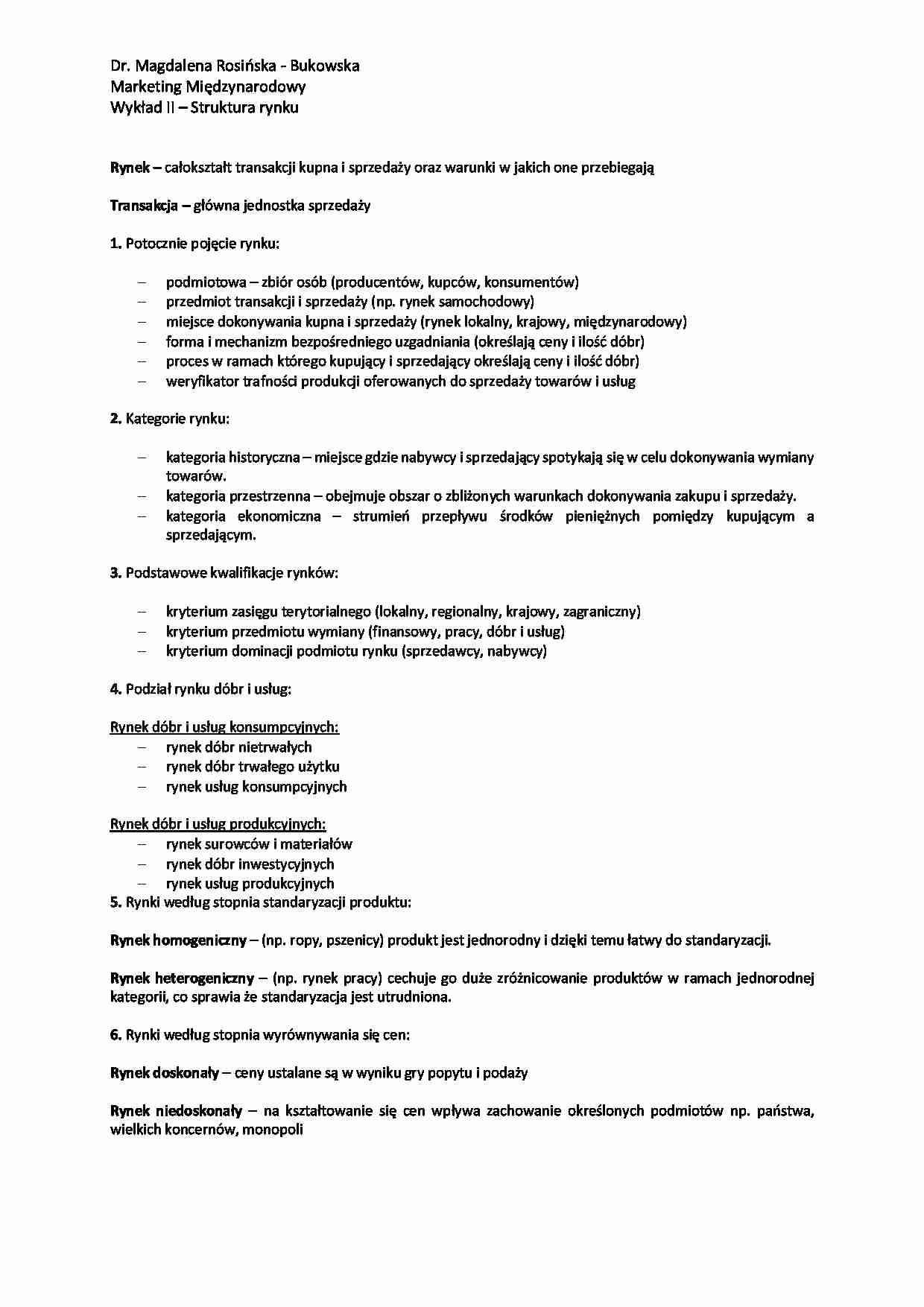 Struktura rynku - wykład - strona 1